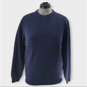 Orvis Sig. Collection Sweater Men's M Navy Crewneck Lambswool Cashmere Blend NWT